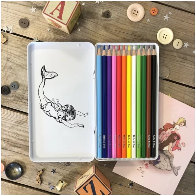 Caja Metálica Lápices de Colores Belle & Boo Sirenas